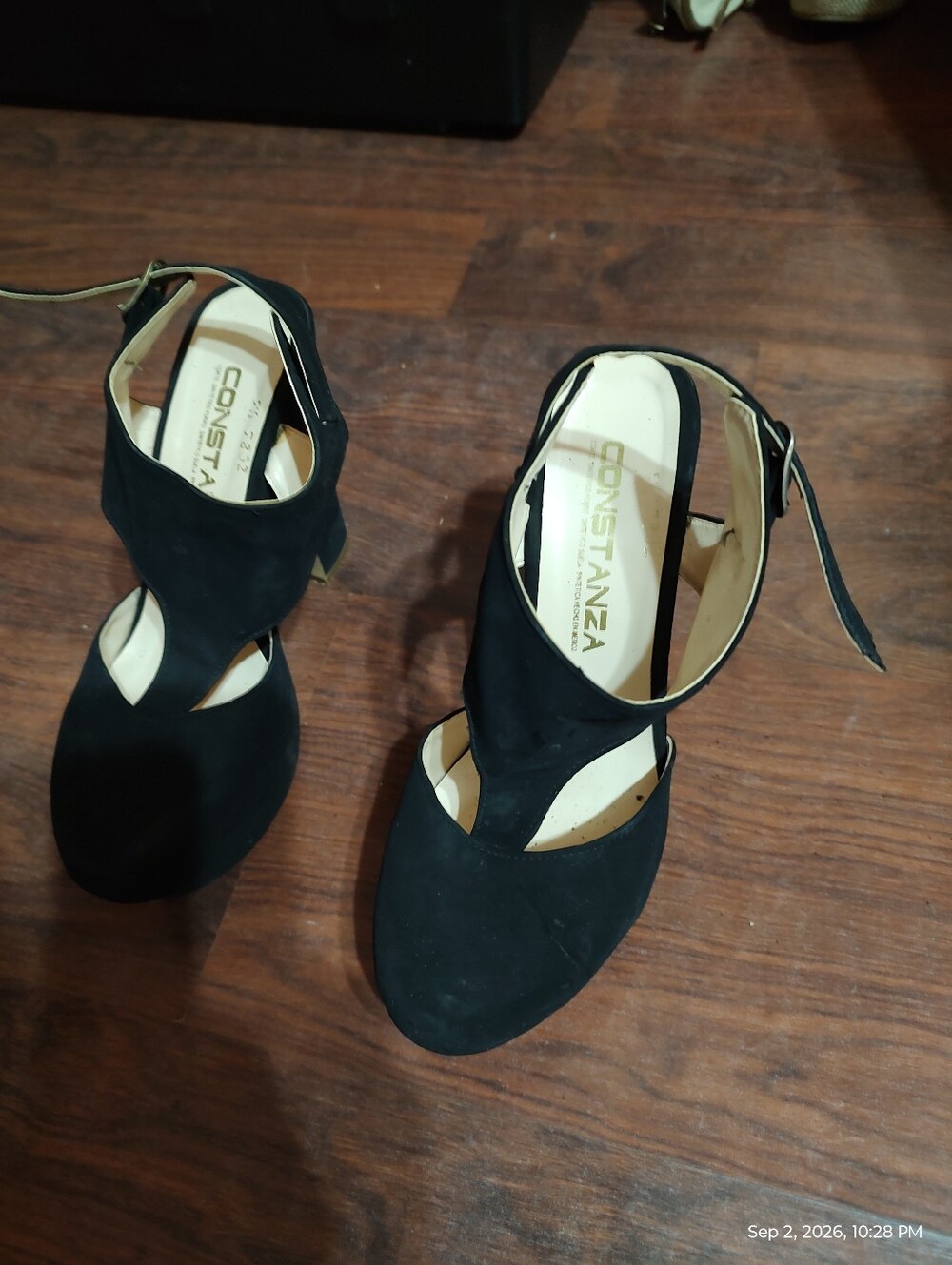 Women's Black Ankle-Strap Dress Heels